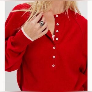 Free People Red Crew Neck Sweater